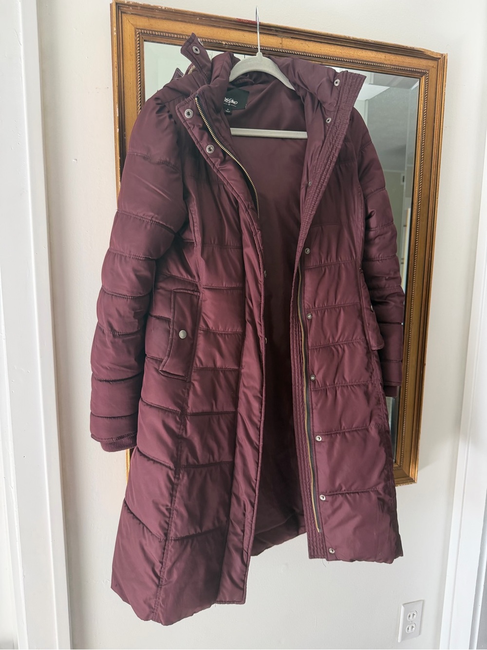 Mossimo Supply Co. Long Quilted Puffer Coat - Burgundy